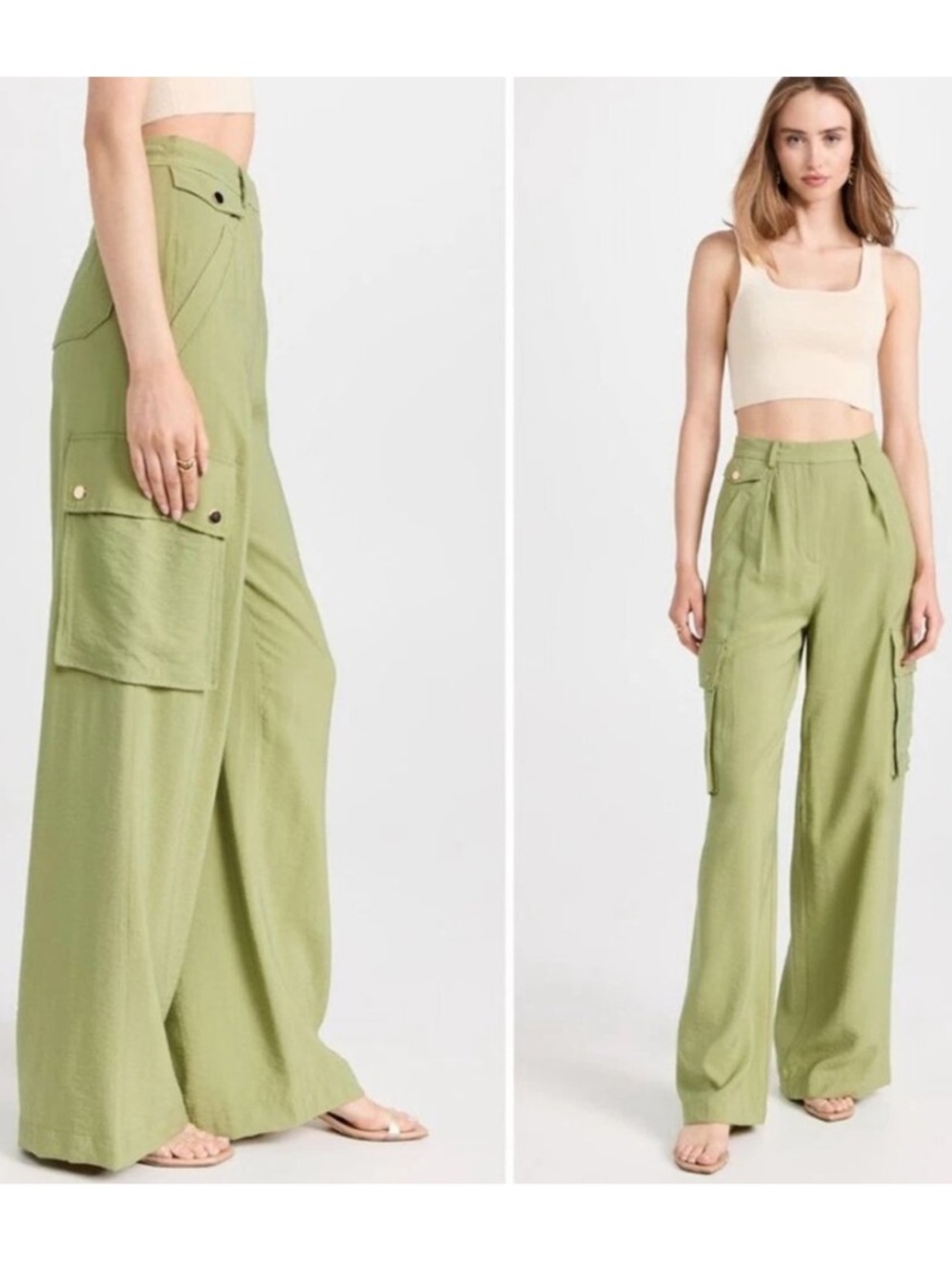 RAMY BROOK Emil Green High Rise Wide Leg Pants